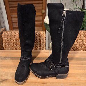 Faux Suede Knee High Boots